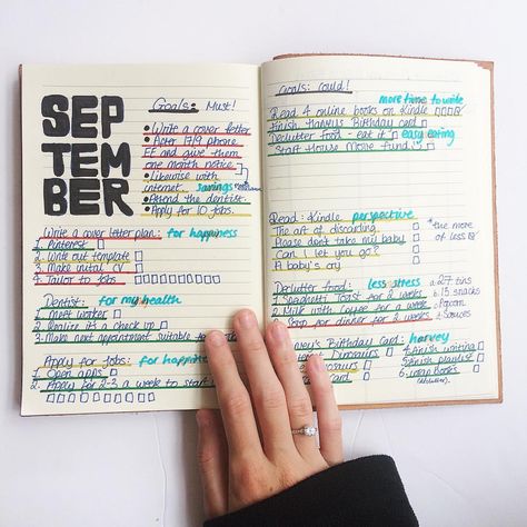 September Goal Goals For September, September Goals, Goals Journal, Goal Journal, Todo List, Time Management, Bullet Journal, Resolution