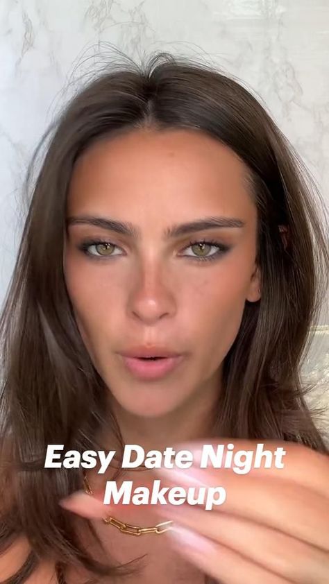 Easy Date Makeup, Date Eye Makeup, Natural Makeup Tutorial For Brown Eyes, Date Night Makeup Tutorial, Summer Date Night Makeup, Day To Night Makeup Looks, Easy Date Night Makeup, Night Simple Makeup, Movie Date Makeup