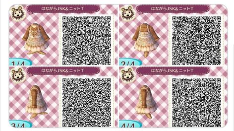 Animal Crossing Fashion Qr Codes, Acnl Dress Qr Codes, New Leaf Qr Codes, New Leaf Qr Codes Clothes, Acnl Qr Codes Clothes, Acnl Outfits, Acnl Clothes, Animal Crossing Qr Codes, Acnl Qr Codes