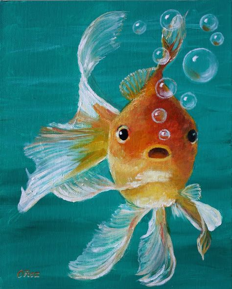 Cute Fish Painting, Fish Paintings Acrylic, Sea Animal Paintings, Fish Painting Ideas, Sea Animals Painting, Ocean Animals Painting, Fish Canvas Painting, Undersea Painting, Fish Painting Acrylic