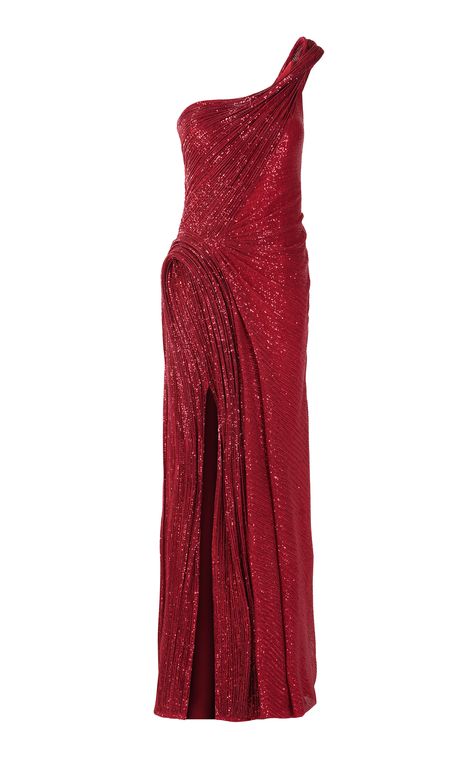 One-Shoulder Sequined Sculpted Gown By Gaurav Gupta | Moda Operandi Gaurav Gupta, Fancy Clothes, Medieval Dress, Fancy Outfits, Dress Suits, Fancy Dresses, Dream Dress, Moda Operandi, Dress Collection