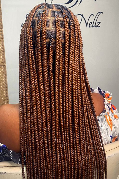 Knotless Braids Bold Knotless Braids, Medium Knotless Braids Color 30, Colour 30 And 33 Knotless Braids, Caramel Knotless Braids, Colour 340 Knotless Braids, Notlessbox Braids Styles Long Colours, Knotless Box Braids Medium Color 30, Knotless Box Braid Color Ideas, Number 30 Knotless Braids