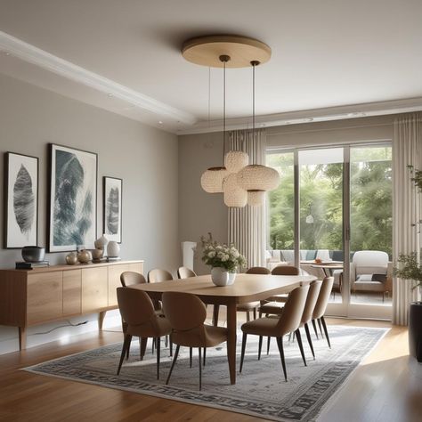 🪑🌿✨ Mid-century modern dining vibe with sleek wood table & comfy chairs. Love the cozy rug & cool pendant lights. Leafy prints & ceramics add charm. Perfect for chill dinners or classy parties! 🖼️🍽️ #DiningRoomGoals #HomeDecor #MidCenturyModern
#odastudioAI #odaAIstudio #odastudio
#diningroomideas #diningroomdecor #diningroomdesign #diningroominspiration #diningroomstyle #modern diningroom #diningtabledecor #diningroomlighting #elegantdiningroom #diningroomfurniture Dinner Room Lighting, Cozy Rug, Mid Century Modern Dining Room, Cozy Rugs, Dining Room Spaces, Dinner Room, Dining Room Style, Elegant Dining Room, Mid Century Modern Dining