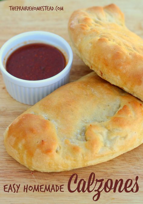 Pizza Calzones, The Prairie Homestead, Prairie Homestead, Calzone Recipe, Calzone Pizza, Rice Skillet, Easy Homemade Pizza, Indian Recipes, Deep Dish