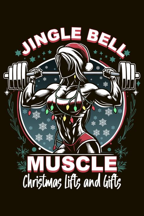 Christmas Workouts, Woman Flexing, Crossfit Christmas, Fitness Wallpaper Iphone, Christmas Gym, Holiday Fitness, Pull Up Workout, Muscular Woman, Christmas Workout