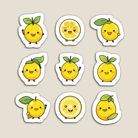 Get my art printed on awesome products. Support me at Redbubble #RBandME: https://www.redbubble.com/i/magnet/Cute-lemons-stickers-set-1-by-Baart72/147882860.TBCTK?asc=u