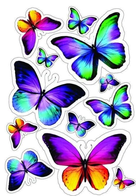 Butterfly Toppers Printable, Photo Cake Topper, Butterfly Cake Topper, Birthday Cake Topper Printable, نباتات منزلية, Cake Printing, Diy Cake Topper, Butterfly Printable, Seni Dan Kraf