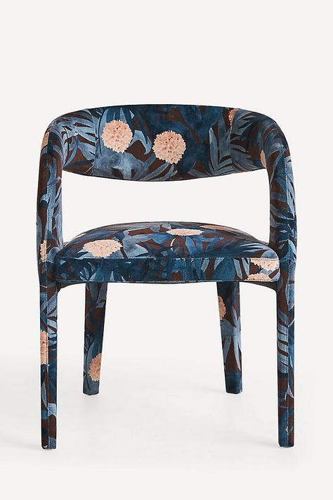 Frederica Velvet Hagen Dining Chair Colored Dining Chairs, Sculptural Chair, Blue Dining Chair, Cane Dining Chair, Home Styling, House And Home, Arm Chairs, Upholstered Arm Chair, Farmhouse Dining