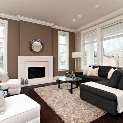 Queens Apartment, Brown Accent Wall, Chocolate Walls, Tan Walls, Brown Rooms, Brown Furniture, Trendy Living Rooms, Brown Walls, Room Color