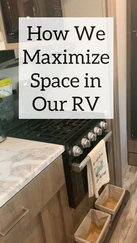 This is how we maximize space in our RV! Since we live in our RV full time, we have to make the most of the space we have, 32 feet to be exact which is not much! Organizing is a top favorite activity of mine 🤓 so I've enjoyed this process so much! Hope these ideas help! #rvlife #rvlifestyle #rvliving #fulltimervliving #traveltrailerlife #smallspaces #paperless #organizationideas #organization | Why Not Wander? | Why Not Wander? · Original audio Camper Living Full Time Organization, Rv Living Full Time Rv Organization, Camper Living Full Time, Skoolie Ideas, Travel Trailer Hacks, Rv Diy, Rv Storage Solutions, Redesign Ideas, Rv Interior Remodel