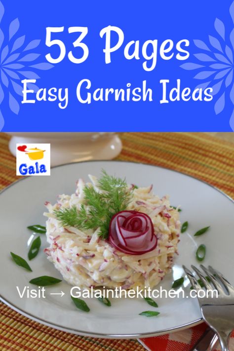 Easy garnish ideas with step by step photos, many examples of how I decorate dishes and food garnish videos. Visit my website Galainthekitchen.com #garnishing #fooddecor #garnish #foodgarnish #howtogarnish #howto #cutegarnish #food #galainthekitchen Plate Garnishes Ideas Food Presentation, Garnishes For Food, Pineapple Garnish, Garnishing Ideas, Garnish Ideas, Food Presentation Plates, Food Garnish, Food Plating Techniques, Sandwich Platter