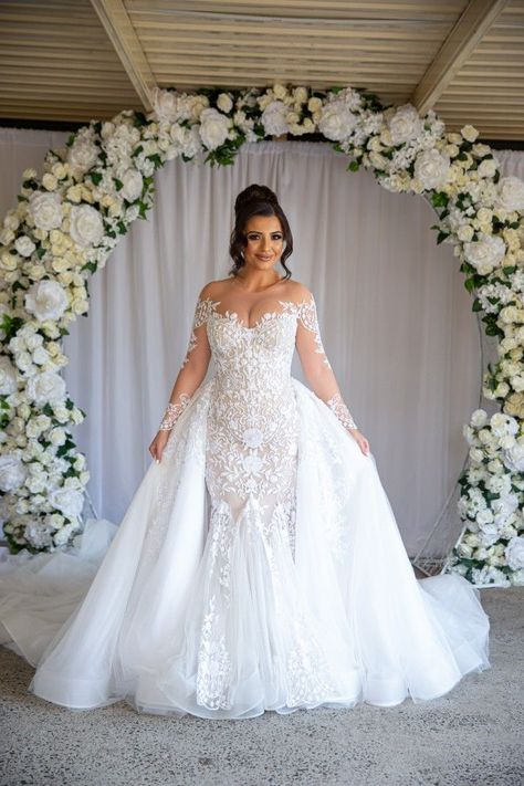 We specialize with Inspired Wedding Gowns for #brides on a budget. Our version will look like the original but will be a fraction of the original #couture cost. We can use any of the #pictures you #love from the internet to create your dream #dress! We’re based in #DallasTexas but work with #brides all over the globe via our simple mail order system. #Custom #weddingdresses & #replicas start at $900. Rush orders in less than 2 months are possible for an added fee. Dreamy Wedding Dress Fairy Tales, Leah Da Gloria Wedding Dress, Bridal Gowns With Sleeves, Magic Wedding, Leah Da Gloria, Long Sleeve Wedding Dresses, Sleeve Wedding Dresses, Dreamy Wedding Dress, Long Sleeve Wedding Gowns