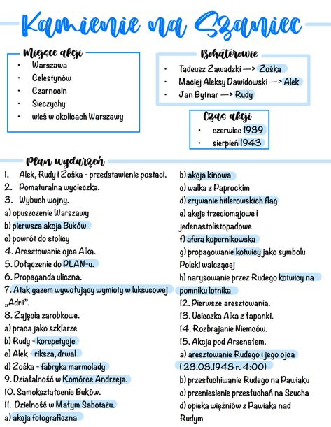 Kamienie na szaniec (Język polski) - Knowunity Study Motivation