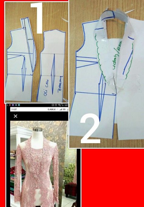 30 Pola Desain Baju Batik- Seorang desainer pasti mempunyai skill untuk membuat desain baju. Dalam pembuatan desain baju seorang desainer biasanya mendapatkan pandangan baru dan referensi dari beragam hal. Berbagai inspirasi kreatif itu pun disalurkan ke dalam pakaian yang akan mereka rancang hingga lahirlah suatu karya yang mengundang ketakjuban.Menjadi desainer memang merupakan pekerjaan yang menarik apalagi perkembangan fashion terus-menerus berkembang. Perkembangan fashion yang cepat malahan Kebaya Pattern Sewing, Pola Kutu Baru, Pola Top, Pola Kebaya, Corak Krusye, Kebaya Lace, Suit Sewing Patterns, Projek Menjahit, T Shirt Sewing Pattern