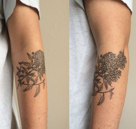 Lilac Tattoo, Floral Tattoos, Tattoo People, Botanical Tattoo, Word Tattoos, Forearm Tattoos, Skin Art, Piercing Tattoo, Pretty Tattoos