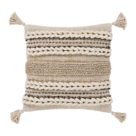 Features Made in India Woven Tassels Braided Available in Down or Polyester filler Available in Ivory/Taupe/Khaki/Beige color Natural Throw Pillows, Beige Throw Pillows, Ivory Pillow, Tassel Pillow, Beige Pillows, Stripe Throw Pillow, Pillow Size, Decorative Pillow Covers, Square Pillow