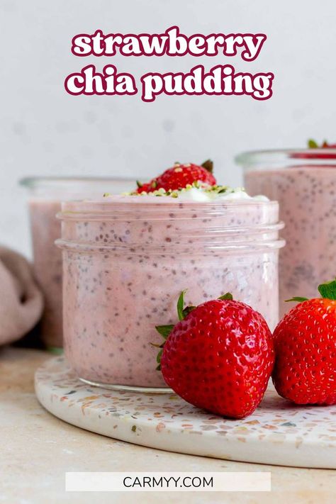 Chia Pudding With Strawberries, Strawberries Chia Pudding, Strawberry Chia Overnight Oats, Strawberry Banana Chia Seed Pudding, Strawberry Chia Seed Pudding Recipe, Smooth Chia Pudding, Toddler Chia Pudding, Healthy Chia Seed Pudding Recipes, Strawberries And Cream Chia Pudding