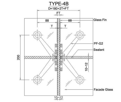 spider glass facade system • Designs CAD Spider Glass Facade, English Drawing, Spider Glass, Frameless Glass Door, Facade System, Autocad Architecture, Frameless Sliding Doors, Curtain Wall Detail, Pool Fencing