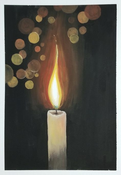 Painting Of Candle, Watercolor Candles Painting, Candlelight Illustration, Candle Painting Art, Narrative Drawing, Watercolor Candle, Jewish Artwork, Watercolor Candles, Light Artwork