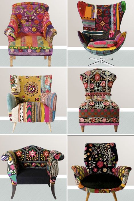 Boho chic-want! Sofa Pouf, Bohemian Furniture, Boho Furniture, Boho Deco, Deco Boheme, Bohol, Style Deco, Colorful Chairs, Funky Furniture