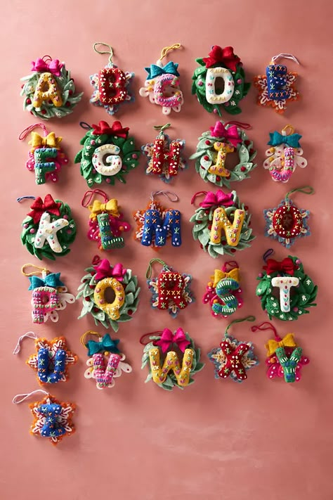 Anthropologie Ornaments, Anthropologie Christmas, Anthropologie Holiday, Navidad Diy, Felt Christmas, Deck The Halls, Felt Ornaments, Holiday Tree, Christmas Wishlist