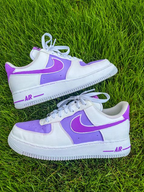 Airforce Custom, Nike Air Force 2, Purple Nike Air, Air Force 1 Custom, Purple Nikes, Air Force Sneakers, Nike Air Force Sneaker, Nike Air Force, Air Force