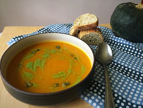 Today was one wet, cold and windy day. After being out all day I was ready for some hot soup. I had purchased some… by loveself Buttercup Squash Soup, 2b Mindset Lunch, Squash Recipes Soup, Roasted Squash Soup, Buttercup Squash, Cooking Vegetables, Kabocha Squash, Roasted Squash, 2b Mindset