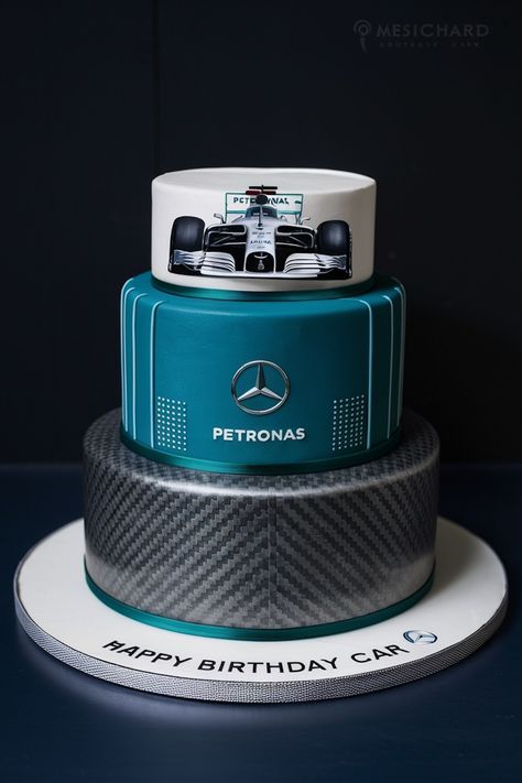 Impressive Mercedes F1 Cake Designs for His Special Day Pastel Redbull F1, Mercedes Cake Birthdays, Formula 1 Birthday Cake, Formula One Cake, F1 Cake, F1 Birthday, Teal Highlights, Sports Cakes, Cars Birthday Cake