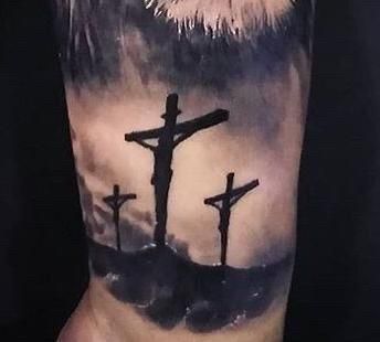 Jesus Hand Tattoo, Jesus Tattoo Sleeve, Thorn Tattoo, Tattoo Lettering Alphabet, Christ Tattoo, Cross Tattoo For Men, Forarm Tattoos, Forearm Sleeve Tattoos, Cross Tattoo Designs