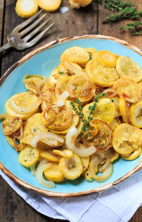 Summer Squash and Onions sauteed in bacon grease.