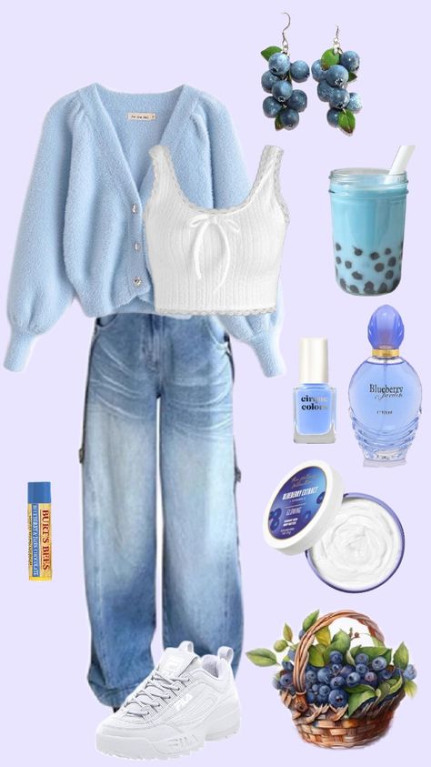 blueberry girl #blueberry #blue #outfitinspo Blueberry Outfit, Blueberry Girl, Blueberry Muffin, Blue