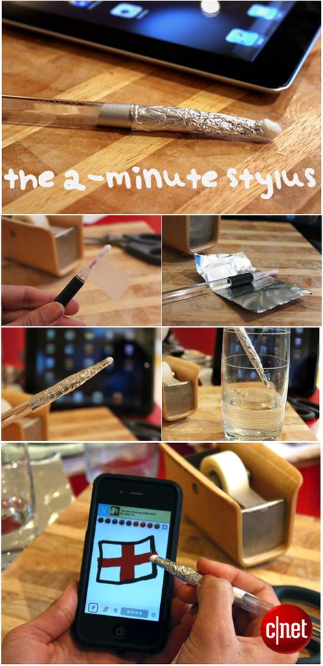 Gather a few cheap materials at home and in less than 2 minutes, make a stylus that works with your phone or tablet. Diy Stylus, Dysgraphia, Ipad Hacks, Hacks And Tips, Ipad Tutorials, Pen Diy, Best Ipad, Early Black Friday, Creative Valentines