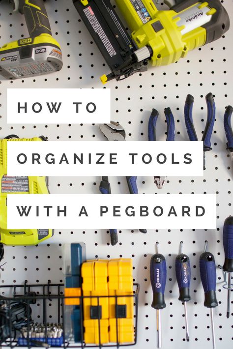 Pegboard Organization Garage, Garage Pegboard, Tool Wall Storage, Organize Tools, Pegboard Garage, Pegboard Storage, Garage Shelves, Garage Organisation, Garage Workshop Organization