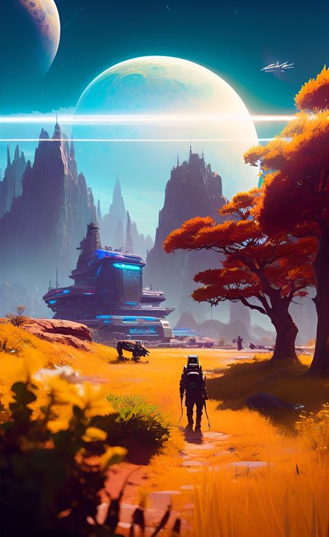 Sky Concept Art, No Mans Sky, Sky Man, No Man's Sky, Sky Collection, Arte Cyberpunk, Watercolor Landscape Paintings, Sky Art, Watercolor Landscape