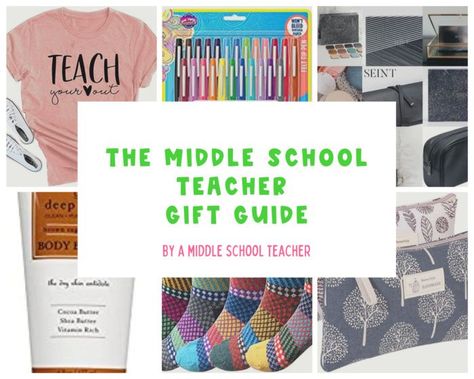 Middle School Teacher Gifts, Teacher Gift Guide, Middle School Teacher, Pen Collection, Middle School Teachers, School Teacher Gifts, Teacher Tees, Crazy Socks, Pencil Bags