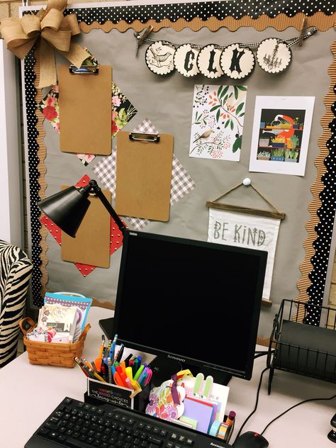 Bulletin board by my teacher desk! I’m ready for a new year! Bulletin Board Above Desk, Desk Bulletin Board, Teacher Desk Bulletin Board Ideas, Bulletin Board By Teacher Desk, Desk Bulletin Board Ideas, Bulletin Board Behind Teacher Desk, Teacher Personal Bulletin Board, Teacher Desk Bulletin Board, Teachers Lounge Bulletin Board