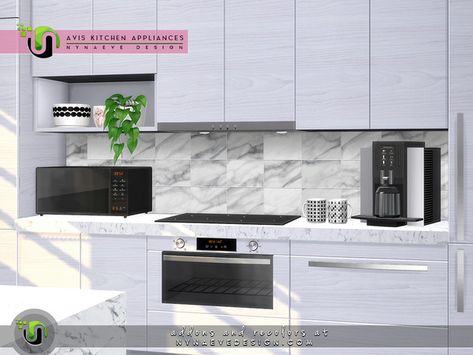 NynaeveDesign's Avis Kitchen Appliances Sims 4 Smart Refrigerator Cc, Sims 4 Cc Functional Microwave, Sims 4 Cc Stove Functional, Sims 4 Cc Kitchen Stove, Ts4 Laundry Cc, Sims 4 Stove Hood, Sims 4 Cc Furniture Kitchen Stove, Sims 4 Cc Stove Top, Sims 4 Cc Furniture Kitchen Appliances