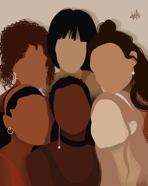 Diverse Women Art, Group Of Women Art, Cultural Diversity Drawing, Diversity And Inclusion Aesthetic, Inclusivity Aesthetic, Diversity And Inclusion Art, Diversity Painting, Inclusive Aesthetic, Diversity Aesthetic