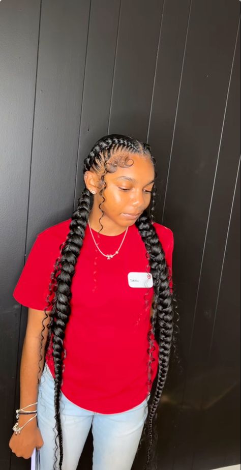 Two Braids Hairstyle Black Women, 2 Braids Hairstyles, Guys Hairstyles, Hairstyles Tiktok, Cornrow Ponytail, Quick Braids, Two Braid Hairstyles, Long Ponytail, Braided Hairstyles For Black Women Cornrows