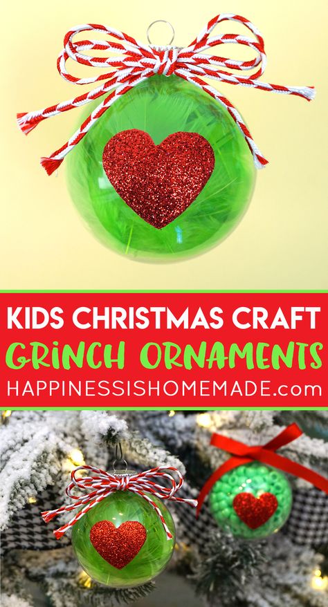 Grinch Christmas Ornaments, Grinchmas Party, December Preschool, Kids Christmas Craft, Class Mom, Xmas Inspiration, Grinch Crafts, Easy Christmas Craft, Grinch Christmas Party