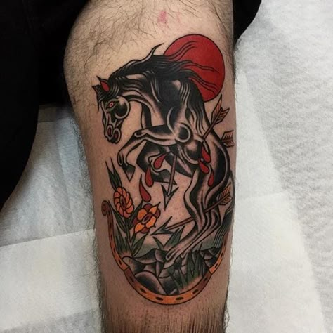 Pale Horse Tattoo, Traditional Horse Tattoo Flash, Japanese Horse Tattoo, Old School Horse Tattoo, American Traditional Horse Tattoo, Horse Tattoo Traditional, Bucking Horse Tattoo, Traditional Horse Tattoo, Traditional Tattoo Horse