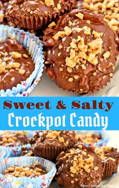 Sweet And Salty Crock Pot Candy Crockpot Salty Sweet Candy, Diy Food Recipes Desserts, Crock Pot Candy, Crockpot Candy Recipes, Slow Cooker Creamed Corn, Crockpot Candy, Roast Turkey Recipes, Crock Pots, Diy Easy Recipes