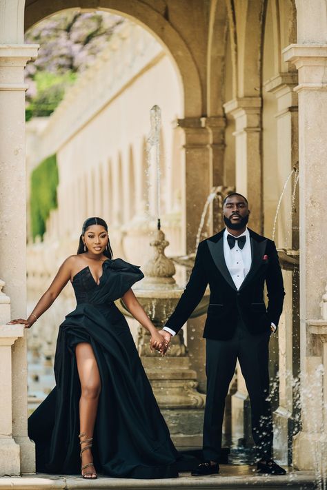 Black Power Couples Photoshoot, Engagement Shoot Ideas Black Couples, Engagement Photos All Black, African Engagement Photos, Engagement Shoot Black Couple, Engagement Pictures Black Couple, Engagement Photos Outfits Black Couple, Black Engagement Shoot, Black People Engagement Photos