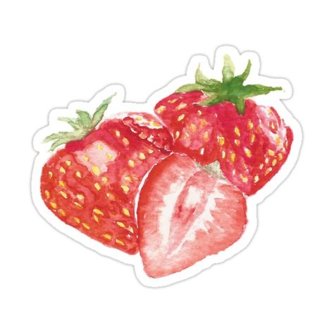 Photowall Ideas, Strawberry Watercolor, Stickers Cool, Kitchen Stickers, Scrapbook Printing, Cute Laptop Stickers, Iphone Case Stickers, Computer Sticker, Watercolor Stickers