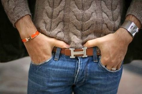 Boy Beads- A Blog About Men's Bracelets: The Allure of the Hermes Clic H Bracelet- Guys/Men Wearing Hermes Bracelets Masculine Accessories, Hermes Bracelet, Hermes Belt, Hermes Men, Mens Style Guide, Man Fashion, Gentleman Style, Winter Outfit, Men's Accessories