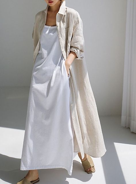 Casual Winter Dress, Linen Dress Casual, Long Dress Cotton, Drape Maxi Dress, Oversized T Shirt Dress, Fitted Maxi Dress, Dresses Casual Winter, Cotton Linen Dresses, Midi Dress Casual