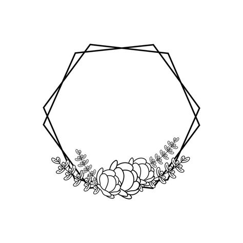 Engraving Ideas, Frame Floral, Frame Vector, Free Vectors, Beautiful Wreath, Flower Frame, Images Photos, Laser Engraving, Line Art