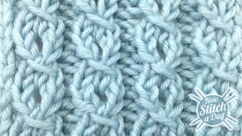 How to Knit the Eyelet Mock Cable Ribbing Stitch Mock Cable Stitch, New Stitch A Day, Knitting Help, Cable Knitting, Cable Stitch, Moss Stitch, Knitting Videos, How To Purl Knit, How To Knit