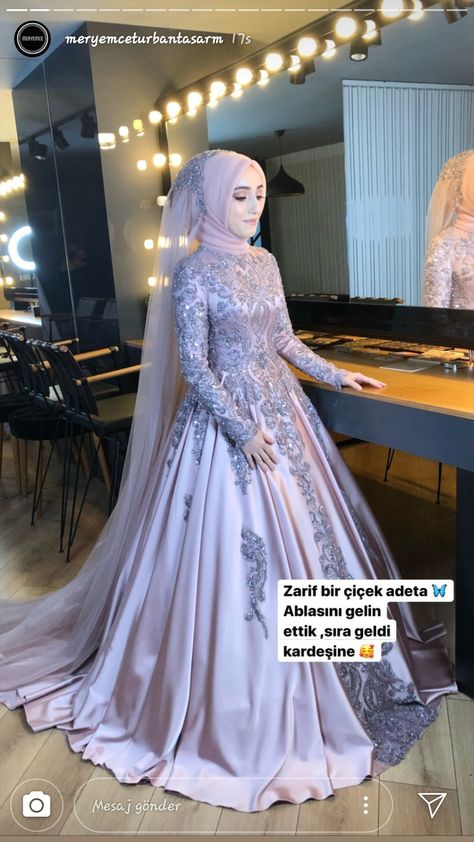 Turkish Bridal Dress, Turkish Bridal Dresses, Engagement Hijab Dress, Engagement Dress For Bride Indian Gown, Hijabi Engagement Dress, Walima Dresses Pakistani Brides, Engagement Dress For Bride Indian, Muslim Gown, Islamic Wedding Dress