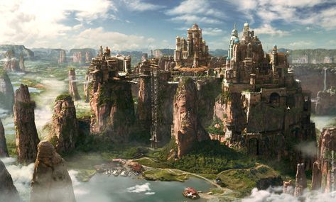 Meridian City from Horizon Zero Dawn Horizon Zero Dawn Artwork, Karl Kopinski, Craig Mullins, Photographie Indie, Arte Peculiar, Horizon Zero Dawn, Fantasy City, Fantasy Castle, Fantasy Setting